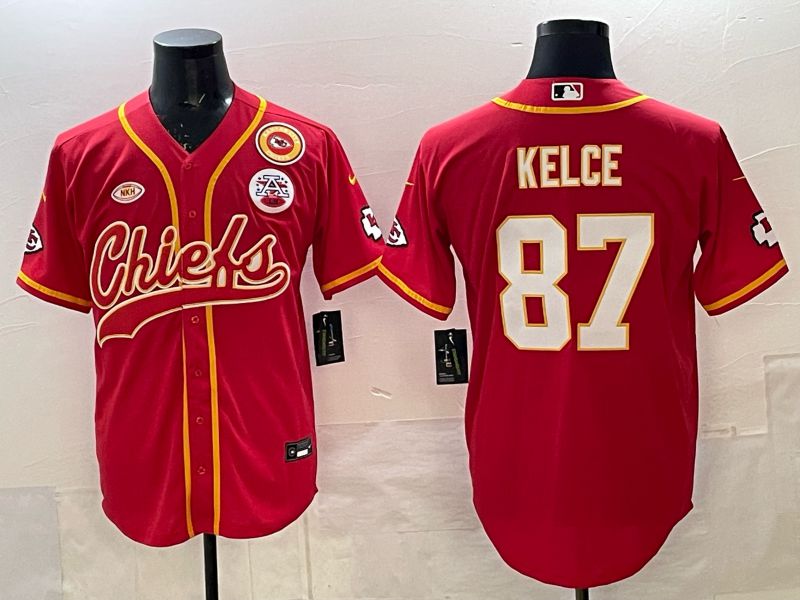 Men 2025 Nike Kansas City Chiefs #87 Kelce Red 3th generation Joint Name Limited NFL Jersey 006